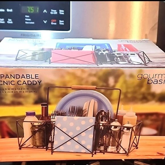 Gourmet Basics Antique Black Expandable Caddy - Picture 9 of 9